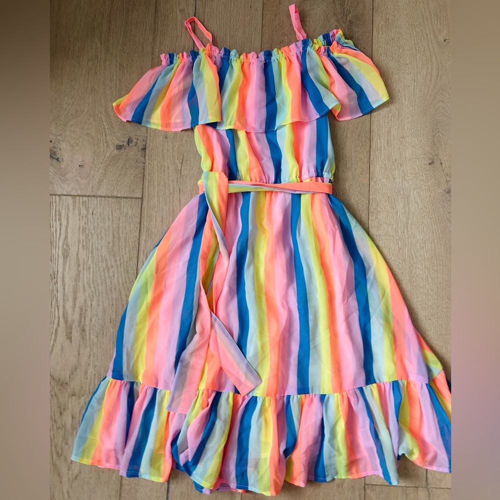 Rainbow striped dress